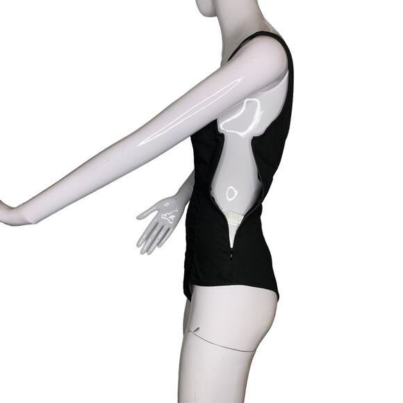 Zara Women Structured Scoop Neck Bodysuit Black Sleeveless Size M - Picture 8 of 12